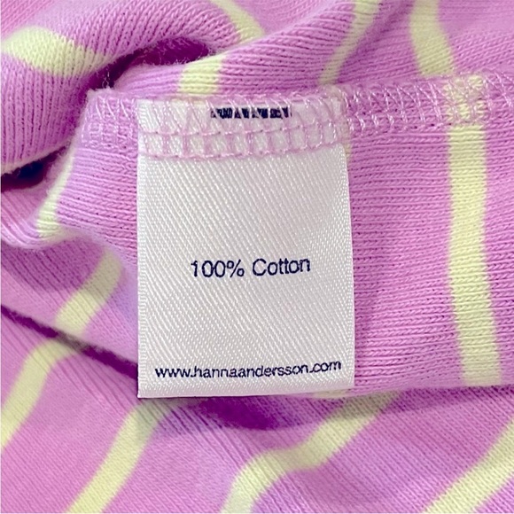 Hanna Andersson Dress Girls 18-24M 80 cm Lilac Lime Green Stripes Old Style Baby - Picture 4 of 4